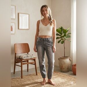 Pure Hype Gray Acid Wash Boho Denim Joggers